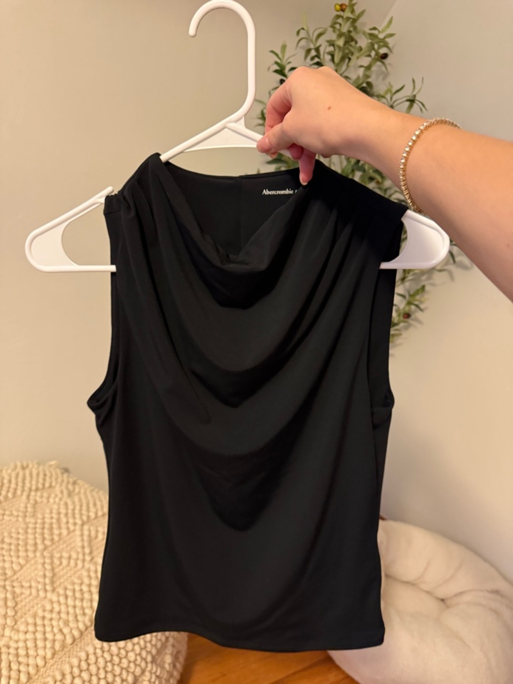 Abercrombie & Fitch Black Cowl Neck Sleeveless Camisole